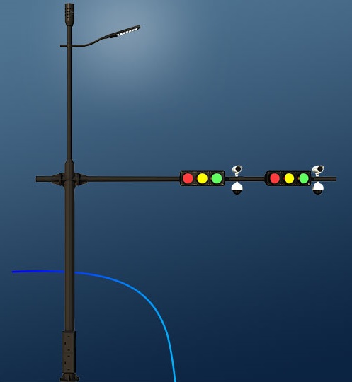 交通信號燈監控立桿合桿共桿